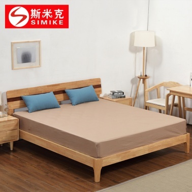 斯米克 SMK8808 北欧纯实木床1.5米1.8米双人床 现代简约卧室床小户型原木床